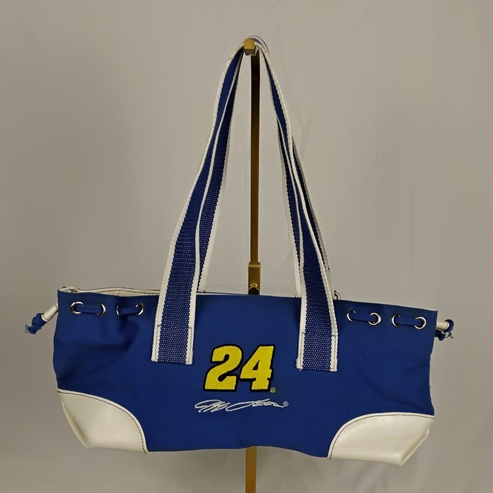 Jeff Gordon #24 NASCAR Blue/White Tote Purse – Canvas w/ Faux-Leather Trim - Picture 2 of 6